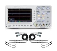 YVAAASIYC Oscilloscopio Digitale 2/4 canali, Larghezza di Banda 110 MHz/Z, frequenza di campionamento 1 GS/s, 5 mV/DIV, LED da 7 Pollici, Comunicazione SCPI/LabView(DOS1104)