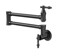 YVAAASIYC Rubinetto for riempitivo for pentole Rubinetto for Stufa Commerciale Tradizionale for Montaggio a Parete in Oro Tradizionale con Bracci oscillanti a Doppio snodo in Ottone(Black)