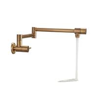 YVAAASIYC Rubinetto for riempitivo in Bronzo Antico Rubinetto for Cucina Singolo Pieghevole Pieghevole a Parete Rubinetto for lavello Nero Ruota beccuccio Pieghevole in Ottone(Antique Bronze)
