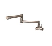 YVAAASIYC Rubinetto riempitivo for Vaso in Ottone Nero Rubinetto da Cucina a Parete Rubinetto Singolo Foro Singolo Freddo Ruota beccuccio Pieghevole Due scelte(Brushed Nickel)