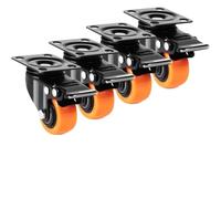 YVAAASIYC Set di 4 ruote girevoli con piastra girevole da 2/3/4/5/6 pollici in PVC a doppio bloccaggio sicurezza for banco lavoro for mobili del carrello(4 in)