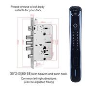 YVAAASIYC Smart Door Lock Spioncino elettronico Impronta digitale biometrica Password Serratura elettronica Controllo remoto Grande schermo ultra chiaro(Red Bronze)