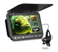 YVAAASIYC Telecamera Subacquea da Pesca 7''HD 1080P con DVR-32GB, Telecamera Portatile for la sul Ghiaccio Batteria agli ioni di Litio 10000 mAh, IR e LED for Il Buio(25m No DVR)