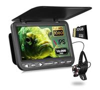 YVAAASIYC Telecamera Subacquea da Pesca 7''HD 1080P con DVR-32GB, Telecamera Portatile for la sul Ghiaccio Batteria agli ioni di Litio 10000 mAh, IR e LED for Il Buio(25m with DVR)