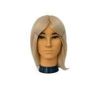 YVAAASIYC Teste di manichino for uomo con capelli veri for la formazione dei , for lo styling, for parrucchieri Solon, for esercitarsi le acconciature(Blonde)