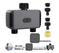 YVAAASIYC Timer for irrigazione Intelligente a 2 Zone Bluetooth WiFi Sistema di Automatico for Giardino con irrigatore a Goccia Valvola Controllo Smart Life Tuya(SGW08-HUB)