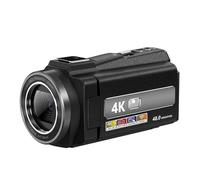 YVAAASIYC Videocamera 4K con microfono, 48 MP, zoom 16X, touch screen da 3,0", visione notturna a infrarossi, telecamere for vlog Wi-Fi, Web(Standard)