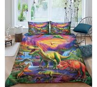 YVASPQRTW Biancheria Da Letto 3D Motivo A Forma Dinosaur Kingdom, Microfibra Di Poliestere Con Cerniera, Per Adulti E Bambini, Camera Lusso Decorazione (T-Rex -Double(200x200cm))