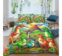 YVASPQRTW Biancheria Da Letto 3D Motivo A Forma Dinosaur Kingdom, Morbida Microfibra O Lenzuolo Con Cerniera Per Adulti E Bambini, Decorazione Camera (T-Rex -Double(200x200cm))
