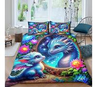 YVASPQRTW Biancheria Letto 3D Motivo A Forma Dinosaur Kingdom, Morbida Microfibra Con Cerniera, Per Coppia Adulti, Facile Da Pulire (T-Rex -Double(200x200cm))