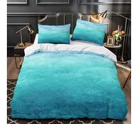 YVASPQRTW onde dell'oceano 3D Stampa Coperteletto 3pz Microfibra Zip nascosta Trama astratta dell'acqua Coperta Letto 2 federe Traspirante Coppie Famiglia King（220x240cm）