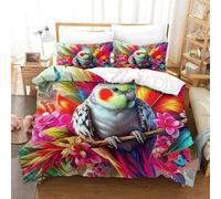 YVASPQRTW Parure Letto Stampato Parrot 3D Per Ragazzi Ragazze Flower Parrot Habitat Pattern,microfibra Morbida E Confortevole Chiusura A Zip Facile Cura Super King(260x220cm)