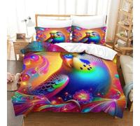 YVASPQRTW Parure Stampato Parrot 3D Bambini Ragazzi Flower Parrot Habitat Pattern,microfibra Morbida E Confortevole Chiusura A Zip Decorazione Per La Camera Da Letto Super King(260x220cm)