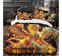 YVASPQRTW Set Di Biancheria Da Letto Colorful Dragon, Microfibra, Con Chiusura Federa Per Ragazzi E Ragazze， Decorazione Camera (Mythical Creature -Super King（260x220cm）)