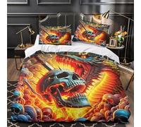 YVASPQRTW Set Di Biancheria Da Letto Colorful Dragon, Morbida Microfibra Con Chiusura Federa Per Ragazzi E Ragazze， Decorazione Camera (Mythical Creature -Super King（260x220cm）)