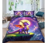 YVASPQRTW Set Di Biancheria Da Letto Cute Dragon, Microfibra, O Lenzuolo Con Cerniera Per Ragazze, Adulti, Camera Lusso Decorazione (Mythical Creature -King（220x240cm）)