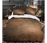 YVASPQRTW Trama vintage 3D Stampa Coperteletto 3pz Microfibra Zip nascosta Sfondo rustico Coperta Letto 2 federe Resistente Arredo Camera Coppie King（220x240cm）