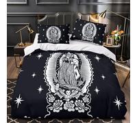 YVASPQRTW Vergine Maria 3D Stampa Coperta Letto 3pz Microfibra Resistente iconografia religiosa Coperteletto 2 federe Lavabile Lavatrice Ragazzi Ragazze King（220x240cm）