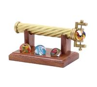 YVCrafts Marblescope - Caleidoscopio in ottone con biglie di vetro intercambiabili, include espositore in legno duro, un regalo premuroso per il collezionista esigente
