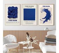 Yves Klein Astratto Cerchio Blu Poster E Stampe su Tela Dipinto Nordico Immagini di Arte della Parete per Soggiorno Decorazioni per la casa 70x100cm-3 Pezzi Senza Cornice