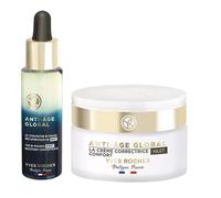 Yves Rocher Anti-Age Global Biphasic Night Care Restorative Serum Cream Set di 2