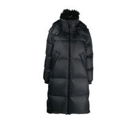 Yves Salomon, ,Coats ,Donna ,Nero ,L Piumino Lungo con Collo in Montone