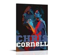 YVFCIRXTT Chris Cornell, stampa artistica moderna, stile retrò, decorazione da parete per soggiorno, cucina, caffetteria, poster impermeabile, 40 x 60 cm, con cornice