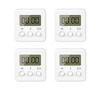 yVicv Digitale Timer da Cucina con Allarme Forte e Ampio Display LCD, Sveglia Digitale Timer per Cucina Cottura Ufficio Fitness Sport, 4 Pezzi