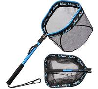 YVLEEN Retino da pesca galleggiante pieghevole con rivestimento in gomma per una facile cattura e rilascio dei pesci, per acqua dolce e salata