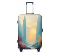 YVNKHKU A Lively Little River - Copertura elastica per valigia, resistente, antigraffio, adatta per bagagli da 45,7 a 81,7 cm, facile da lavare e da viaggio, nero, Medium