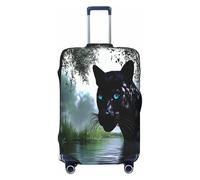 YVNKHKU Black Panther in the Jungle - Copertura elastica per valigia, resistente, antigraffio, adatta per bagagli da 45,7 a 81,7 cm, facile da lavare e da viaggio, nero, Large