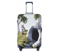 YVNKHKU Hamster's Home, copertura elastica per valigia, durevole, antigraffio, adatta per bagagli da 45,7 a 81,7 cm, facile da lavare e da viaggio, nero, Large