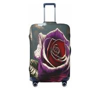 YVNKHKU Mysterious Water Giant Rose - Copertura elastica per valigia, resistente, antigraffio, adatta per bagagli da 45,7 a 81,7 cm, facile da lavare e da viaggio, nero, Large