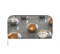 YVNKHKU Portafoglio con fermasoldi elegante per borse da uomo e donna, in pelle PU, scomparti multipli, ideale per contanti e carte di credito strano animale, nero, Taglia unica