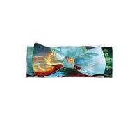 YVNKHKU Rosso fuoco cinese Loong Fasce per capelli in morbido nylon con fiocchi elastici accessori per capelli per ragazze per neonati neonati bambini