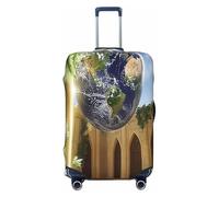 YVNKHKU The Earth in the Mysterious Church - Copertura elastica per valigia, resistente, antigraffio, adatta per bagagli da 45,7 a 81,7 cm, facile da lavare e da viaggio, nero, X-Large