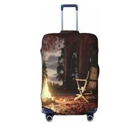 YVNKHKU The Fire Pit in the destroyed library - Copertura elastica per valigia, durevole, antigraffio, adatta per bagagli da 45,7 a 81,7 cm, facile da lavare e da viaggio, nero, Large