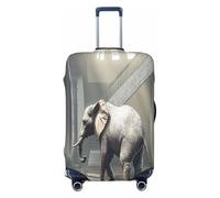 YVNKHKU The Golden Mammoth in the fatisated city - Copertura elastica per valigia, resistente, antigraffio, adatta per bagagli da 45,7 a 81,7 cm, facile da lavare e da viaggio, nero, Small