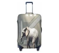 YVNKHKU The golden mammoth in the ruins - Copertura elastica per valigia, resistente, antigraffio, adatta per bagagli da 45,7 a 81,7 cm, facile da lavare e da viaggio, nero, Large