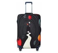 YVNKHKU The path through the dense forest stretch valigia cover - durevole, antigraffio, adatta per bagagli da 45,7 a 81,7 cm, facile da lavare e da viaggio, nero, Large