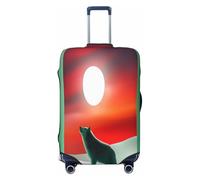 YVNKHKU Wolf under the Moonlight - Copertura elastica per valigia, resistente, antigraffio, adatta per bagagli da 45,7 a 81,7 cm, facile da lavare e da viaggio, nero, Medium