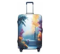 YVNKHKU Zen Garden - Copertura elastica per valigia, resistente, antigraffio, adatta per bagagli da 45,7 a 81,7 cm, facile da lavare e da viaggio, nero, Small