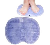 YVPSI Scrubber per doccia per piedi e schiena, tappetino da massaggio a parete, in silicone, con ventose, per migliorare la circolazione del piede e lenire i piedi stanchi, blu