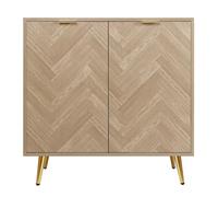 Yvsevnr Credenza Soggiorno Moderna Buffet Mobile, Legno Madia Cucina, Ripiani Regolabili, Spina di Pesce, Vintage Credenza per Soggiorno, Sala da Pranzo, Corridoio