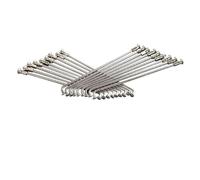 Yvxotrxnk 13 g (2,25 mm) Heavy Duty Stainless Steel for Bicycle Spokes | 36 pezzi per E-Bike / MTB Wheel Rebuild, Multi-Length (122-270 mm) with Nuts (13G 270 MM NL 36 pezzi)