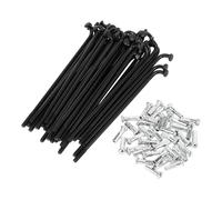 Yvxotrxnk 14G Carbon Steel for Bicycle Spokes with Nipples, 36-Piece Black Wheel Spoke Kit, 67-107 mm Multiple Lengths for Bike Wheel Repair and Building (36pcs-263mm)