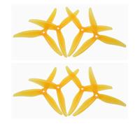 Yvxotrxnk 2/4Pairs T51366 - Elica a 3 blade da 5 pollici per drone RC FPV da 2,8" Pitch Tri-Blade compatibile con motori 2306 2207 da 5 mm (giallo, 4 paia)