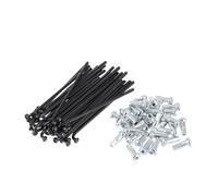 Yvxotrxnk 36 pezzi 13G Heavy Duty Bike Spokes & Nipples | 45 Carbon Steel Black | 67-159 mm Short for Bikes & Folding Bicycles | High Strength Wheel Repair Kit (36 pezzi da 90 mm)