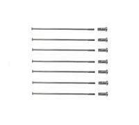 Yvxotrxnk 40 spokes & nippli per moto 9G - 3,5 mm 304 stainless Steel Straight Pull Spokes for Motocross & Dirt Bike - Heavy Duty Off-Road Wheel Spokes Light Silver (Length Customize)