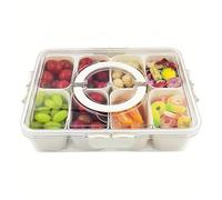 Yvxotrxnk 4Grid/8Grid Snack Box Contenitore con Lid, Portable Travel Charcuterie & Bento, Leakproof Refrigerator Storage Organizer per frutta, formaggio, Vegetables(8 Grid)